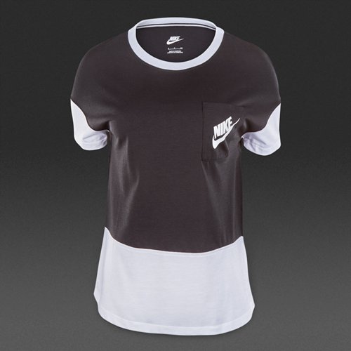 Nike Sportswear Signal Tee Colorblock Black / White for Women